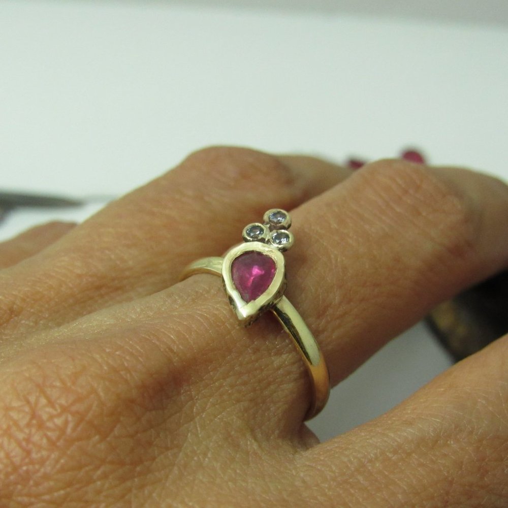 Ruby Ring. 14k Gold Ring With Ruby And Tourmaline. - image 6